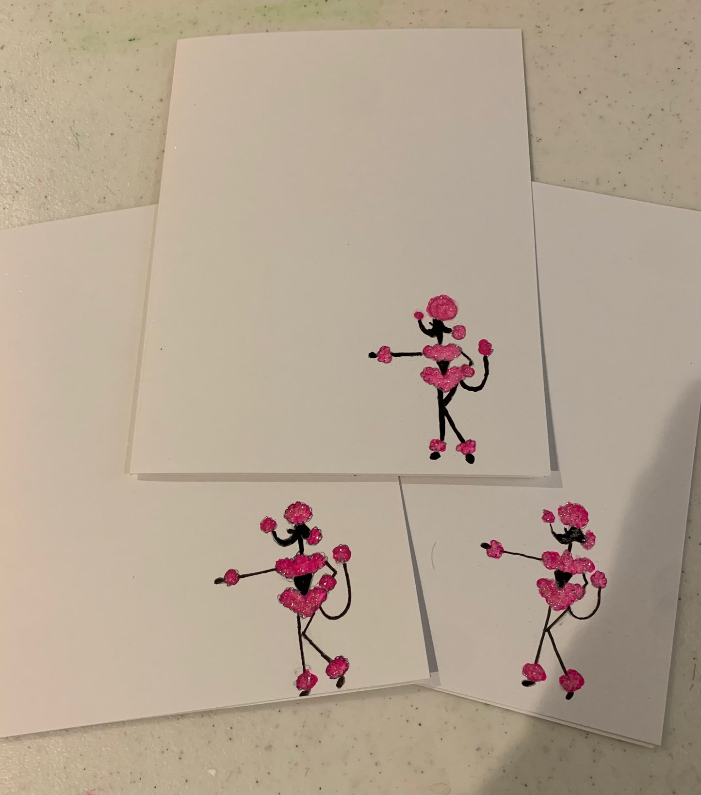 Hand Painted Greeting Card - "PINKY the POODLE"