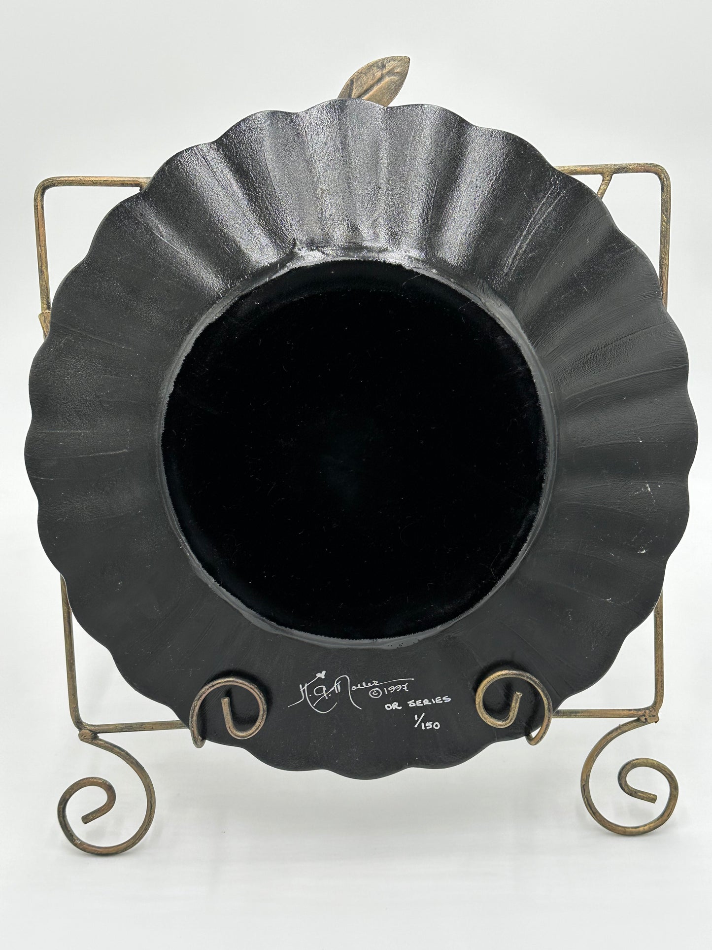 One-of-a-Kind Charger Plates in Black Lacquer with Various Orchids - 8 Plates in TOTAL "Splendor under Glass"