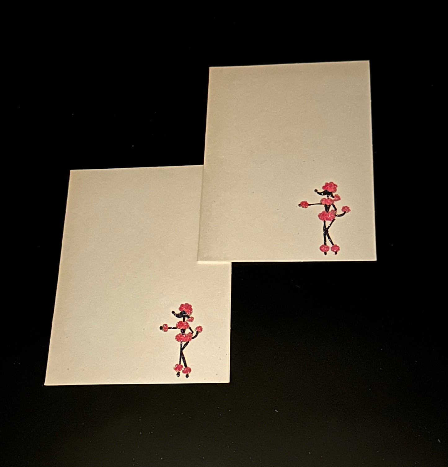 Hand Painted Greeting Card - "PINKY the POODLE"