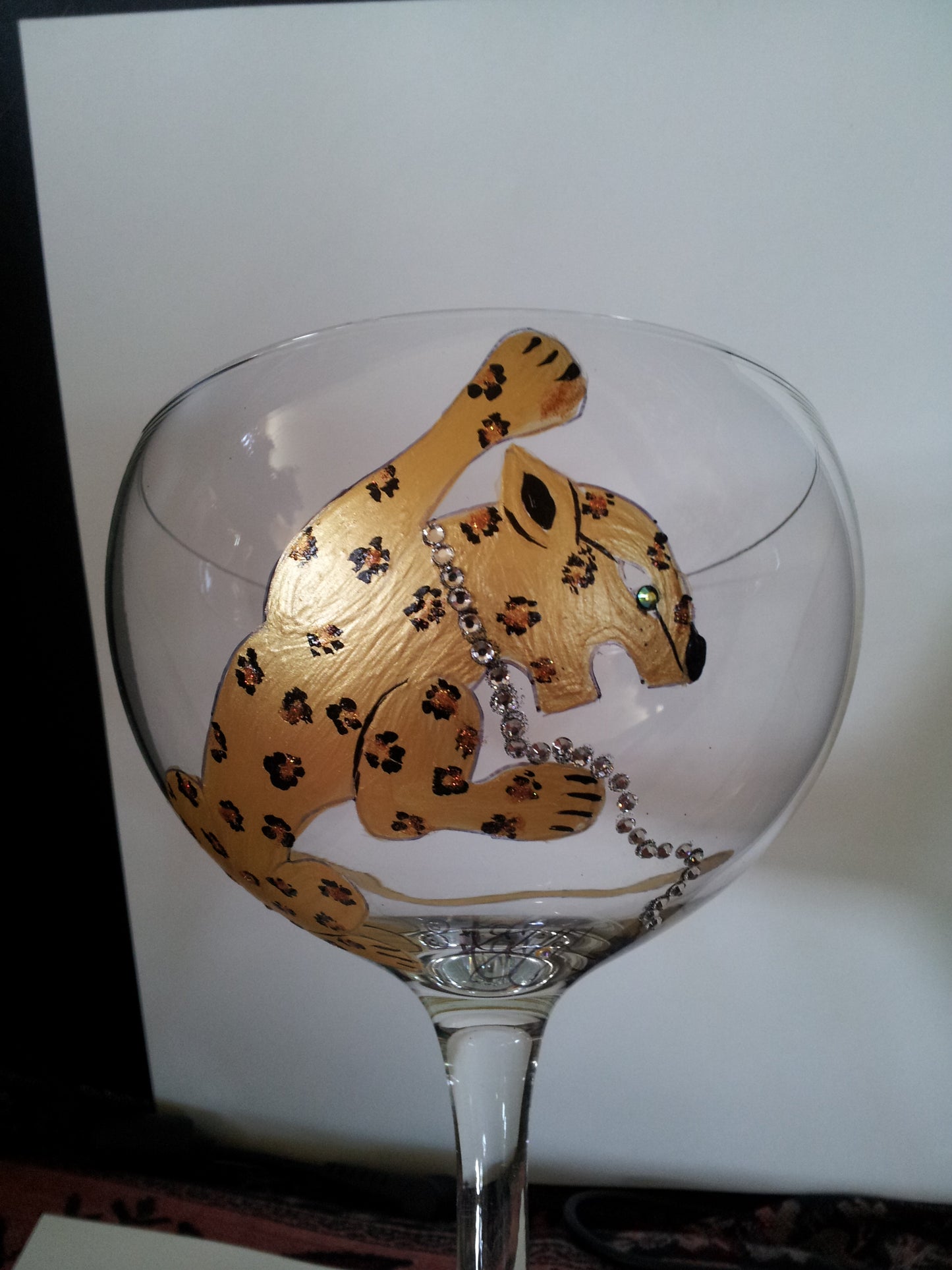 Hand Painted Goblets with Leopard