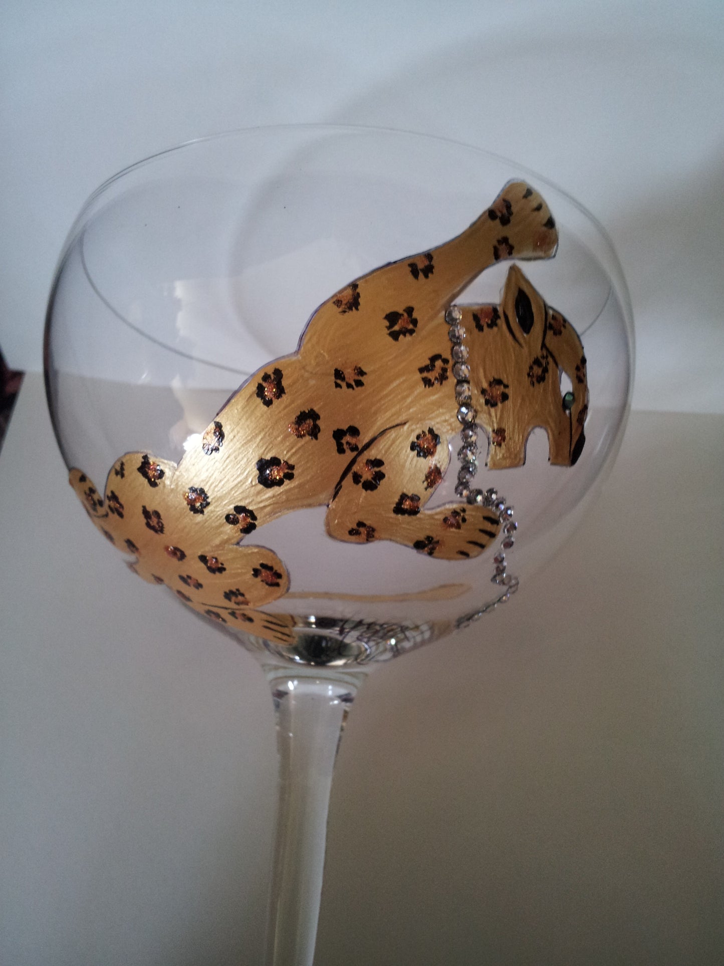 Hand Painted Goblets with Leopard