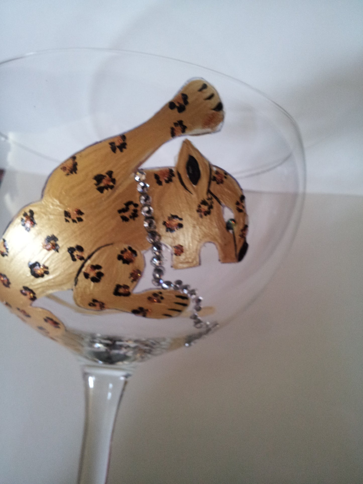 Hand Painted Goblets with Leopard