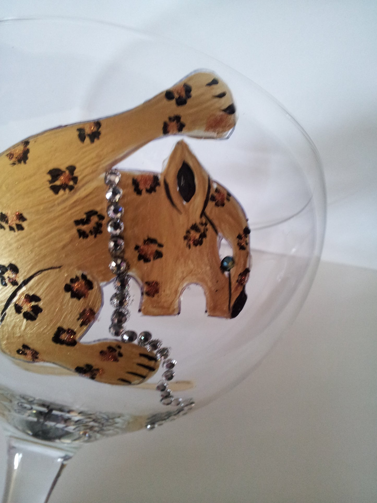 Hand Painted Goblets with Leopard