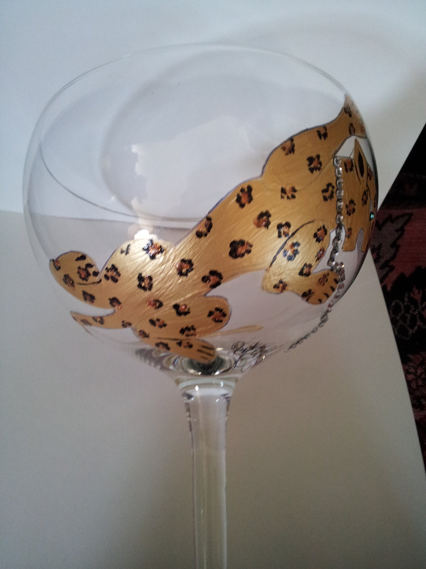 Hand Painted Goblets with Leopard