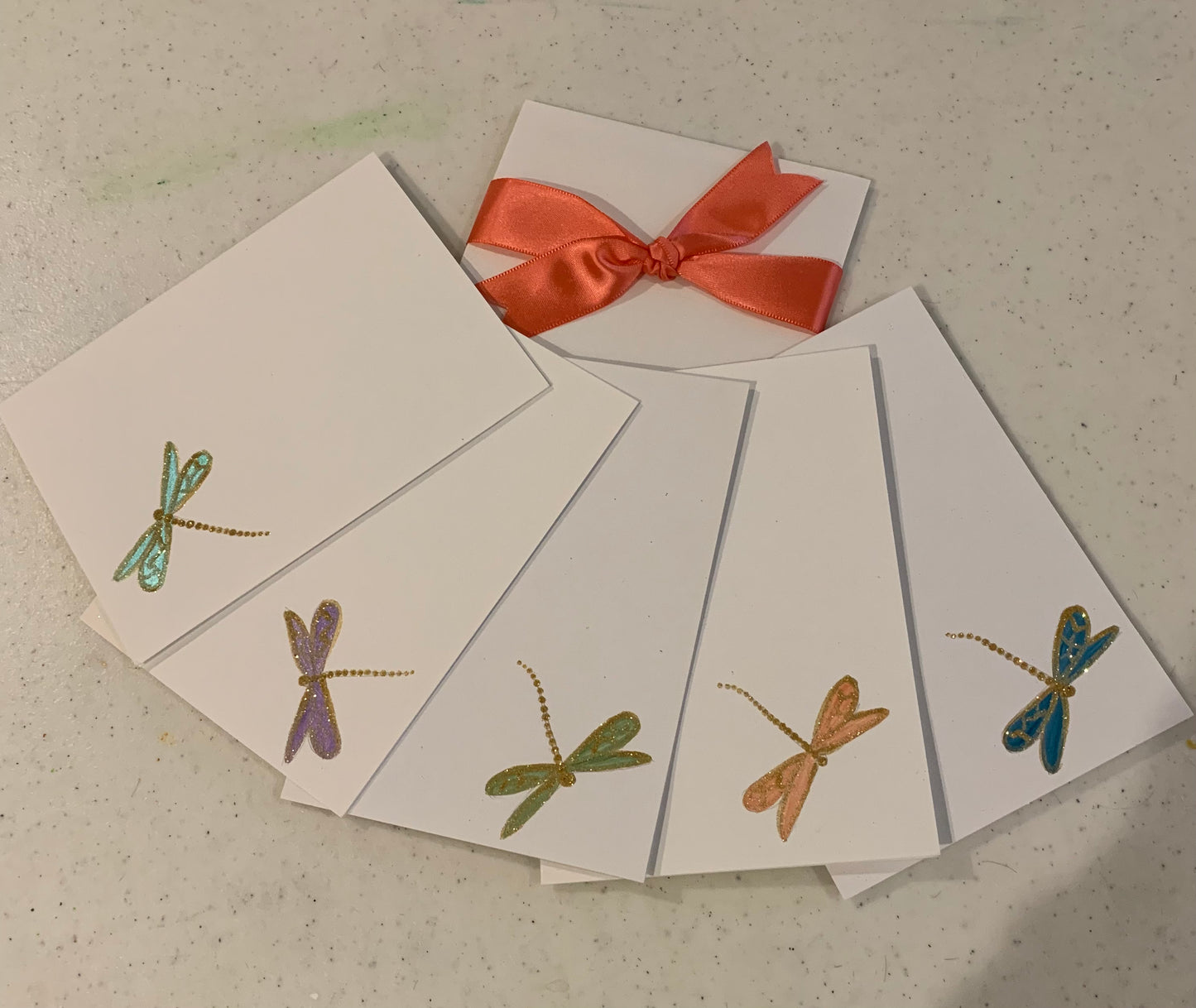 Hand Painted Greeting Cards - Dragon Fly (Pack of 5)