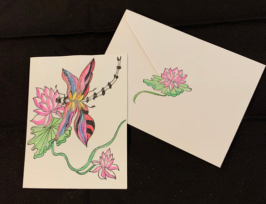 Hand Painted Greeting Card - "Dear Dragonfly"