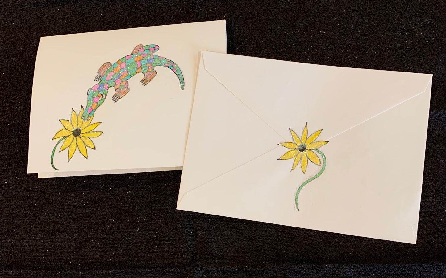 Hand Painted Greeting Card - "Aly the Alligator"