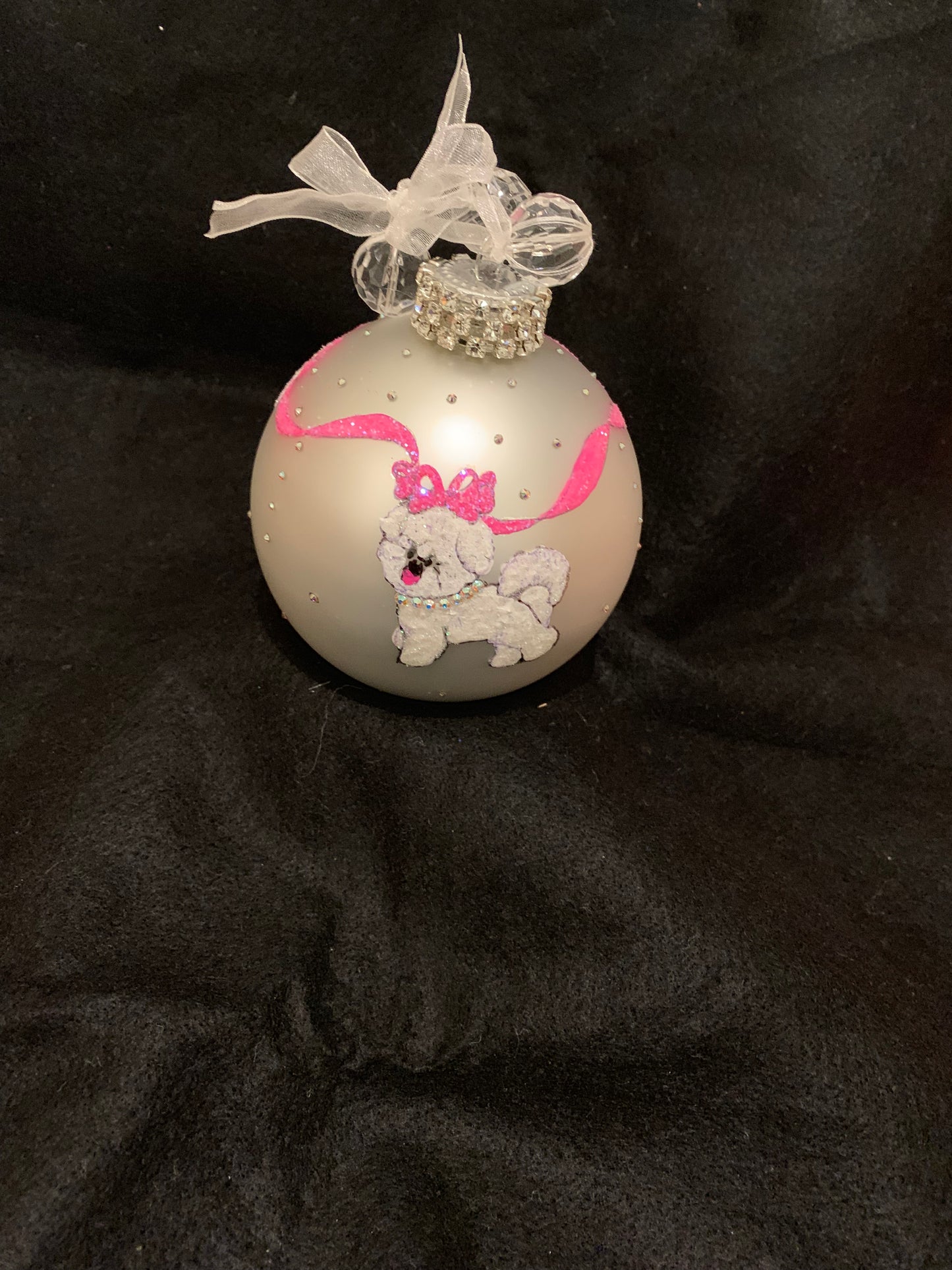 Hand Painted Glass Christmas 3" Balls Debbie's "GIGI" Ball - SOLD