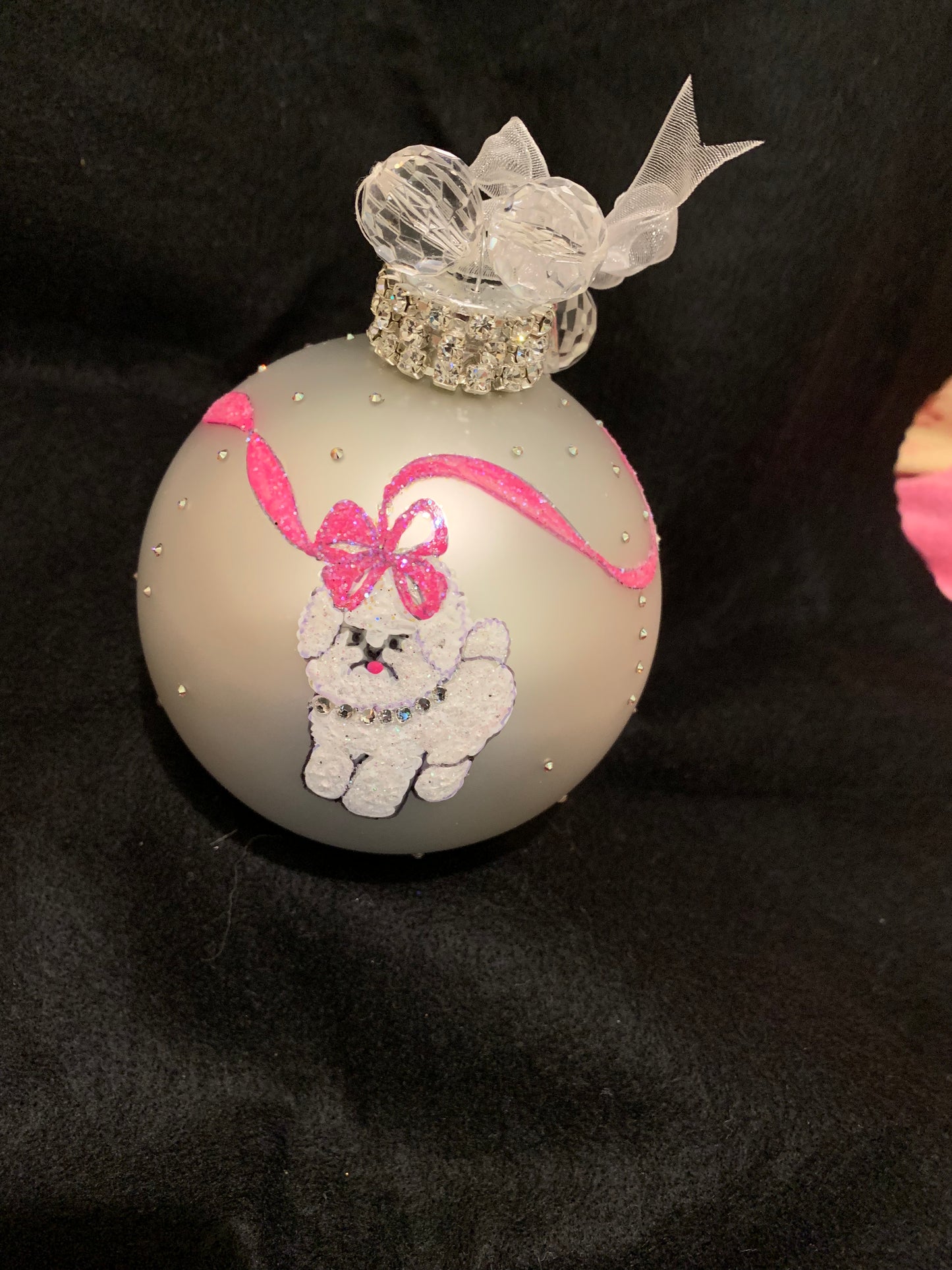 Hand Painted Glass Christmas 3" Balls Debbie's "GIGI" Ball - SOLD