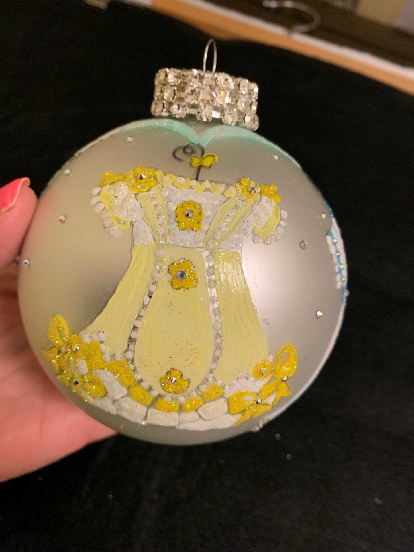 Hand Painted Glass Christmas 3" Balls BABY DOLLS Ball - SOLD